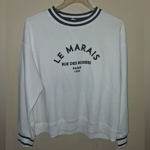 H&M Off-White & Black Sweat Shirt